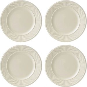 Wedgwood - Edme - Ontbijtbord - Crème - Aardewerk - 4 Stuks
