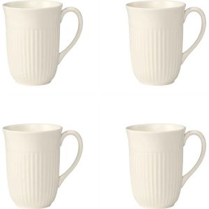 Wedgwood - Edme - Mok Met Oor - 4 Stuks - Aardewerk - Crème Kleur