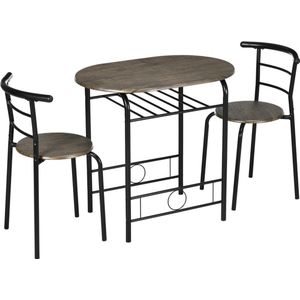 Bistroset 3 delig - Eettafel met stoelen - Keukentafel - 80 cm x 53 cm x 74,5 cm