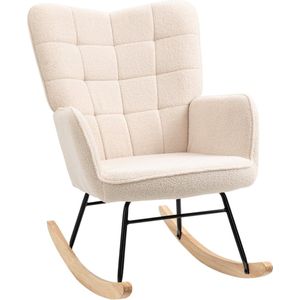 Schommelstoel - Stoelen - Meubels - Fauteuil - Roomwit - 71 cm x 92 cm x 101 cm