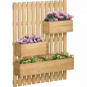 Outsunny plantenrek, tuinrek, bloemenrek, bloementrap met 3