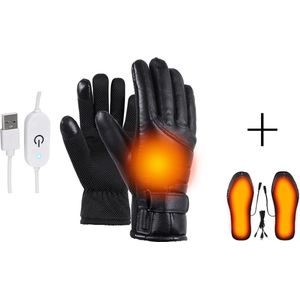 Verwarmde Handschoenen + Verwarmde Zolen - Handschoenen One Size - Verwarmde Zolen Maat 35 tot 44 - Handschoenen Met Verwarming - Met Touchscreen Compatibiliteit