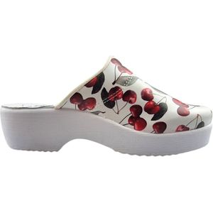 Medische dames klompen PU zool - PU klompen met kunststof zool - ziekenhuis klompen - zorgklompen - DINA CLOGS - Cherry - maat 36