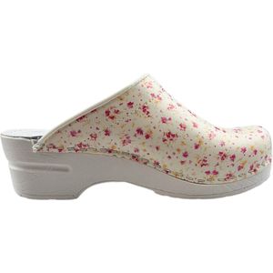 Medische klompen - werkklompen - PU DINA Clogs - roze bloemetjes - maat 37