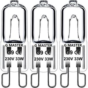 G Master - PRO G9 Halogeen lichtbron - 230V - Warm Wit Licht - Dimbaar - 33w (vervangt 40W) - Halogeen lamp -(3 STUKS)