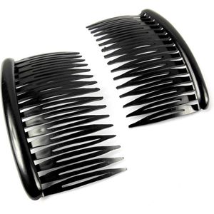 Haarkam-Zijkam zwart grof middel