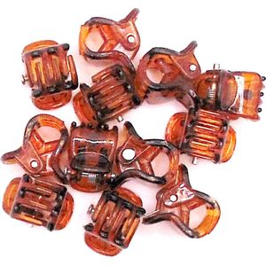 Haarklemmetjes mini transparant bruin