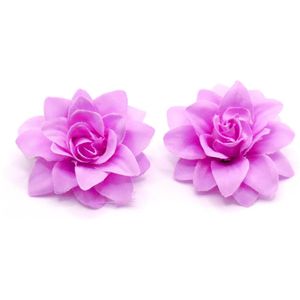 2 roosjes klein met duckklem paars met punt