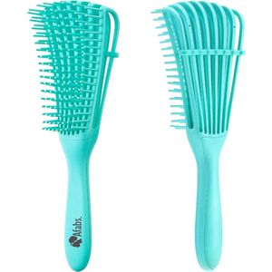 Afabs® Anti-klit Haarborstel | Detangler brush | Detangling brush | Kam voor Krullen | Kroes haar borstel | Groen