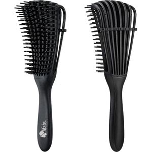 Afabs® Anti-klit Haarborstel | Detangler brush | Detangling brush | Kam voor Krullen | Kroes haar borstel | Zwart
