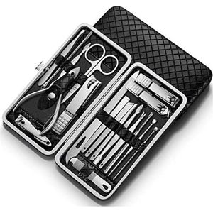 19-delige Professionele Manicure Set & Pedicure set met Nagelvijl & Nageltang –