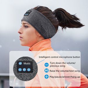 2-in-1 Draadloze Bluetooth Hoofdband & Slaapmasker voor Ongeëvenaarde Muziek & Comfort -Zweetbestendig - Perfecte Pasvorm - Grijs