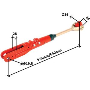 S.74536 - Hefstang voor CASE IH - Min/Max Lengte 575mm/640mm