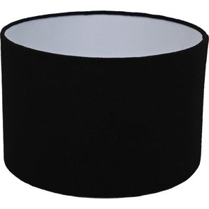 HSM Collection - Lampenkap Rond - ø42*28 - Zwart - Jute/ Wol