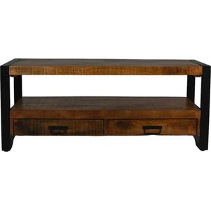 TV-Meubel Havana - 100x45x60 - Naturel/zwart - Mangohout/metaal