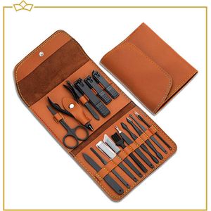 ATTREZZO® Premium Manicure set 16 delig met reisetui - Nagelknipper - Nagelschaar - Nagelvijl - Nagelset