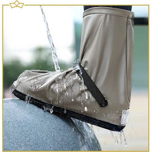 ATTREZZO® Regen overschoen – duurzaam - Hoog model – waterdicht en anti slip – Bruin - maat 38-39