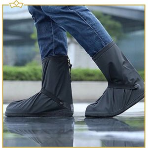 ATTREZZO® Regen overschoen – duurzaam - Hoog model – waterdicht en anti slip – Zwart - maat 42-43