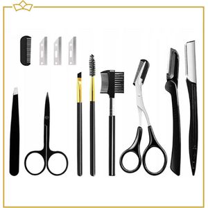 ATTREZZO® Premium 9-delige wenkbrauw trimset - Wenkbrauwen epileren - voor een mooie oogopslag!