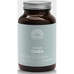 Mattisson - GABA 1000mg - Gamma Aminoboterzuur - Met Zink en vitamine B1 - Voedingssupplement - 60 Tabletten