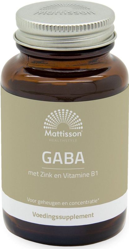 Mattisson - GABA 1000mg - Gamma Aminoboterzuur - Met Zink en vitamine B1 - Voedingssupplement - 60 Tabletten