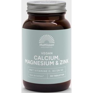 Mattisson - Calcium, Magnesium & Zink - Met Vitamine C, D3 en K2 - Voedingssupplement - 90 Tabletten