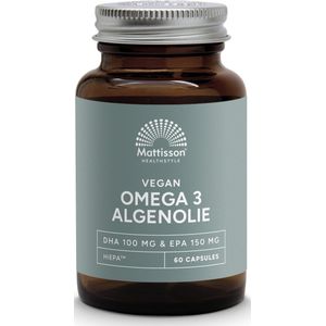 Mattisson - Vegan Omega 3 Algenolie - 150mg EPA - 100mg DHA