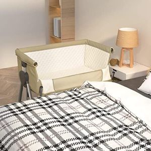 Prolenta Premium - Kinderbed met matras, linnen stof, grijs, taupe