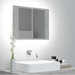 Prolenta Premium - Spiegelkast badkamer licht LED acryl grijs beton 60x12x45cm
