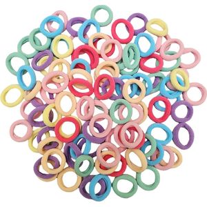 Fako Fashion® - Haarelastiekjes Soft - Ø 23mm - 5mm Dik - 100 Stuks - Soft Mix