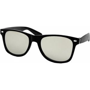 Fako Sunglasses® - Heren Zonnebril - Dames Zonnebril - UV400 - Zwart - Spiegel Zilver