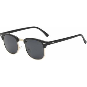 Fako Sunglasses® - Club Style Zonnebril - Polariserend - Dames - Heren - Mat Zwart/Goud