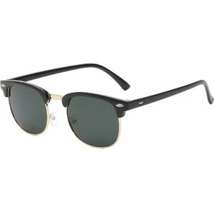 Fako Sunglasses® - Club Style Zonnebril - Polariserend - Dames - Heren - Mat Zwart/Goud - Donkergroen