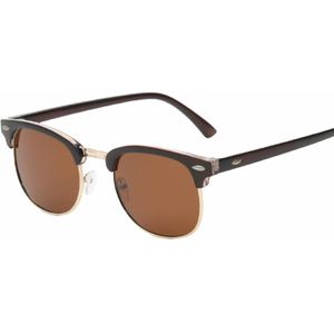 Fako Sunglasses® - Club Style Zonnebril - Polariserend - Dames - Heren - Bruin/Goud - Bruin