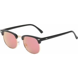 Fako Sunglasses® - Club Style Zonnebril - Polariserend - Dames - Heren - Zwart/Goud - Roze