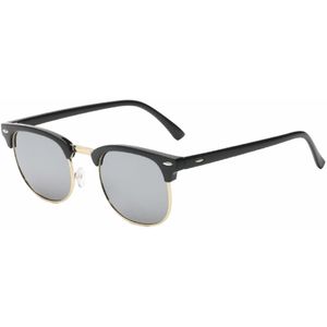 Fako Sunglasses® - Club Style Zonnebril - Polariserend - Dames - Heren - Zwart/Goud - Zilver