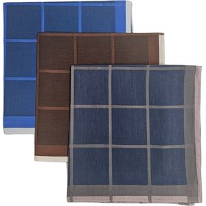 Fako Fashion® - Heren Zakdoeken - Zakdoek - 100% Katoen - 40x40cm - Serie 15 - 3 Stuks