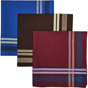 Fako Fashion® - Heren Zakdoeken - Zakdoek - 100% Katoen - 40x40cm - Serie 19 - 3 Stuks