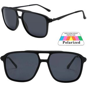 Fako Sunglasses® - Zonnebril Vierkant - Polariserend - Polarized Zonnebril - Heren Zonnebril - Dames Zonnebril - Model Jack - Zwart