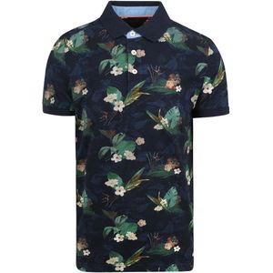 NZA New Zealand Auckland - Donkerblauw polo met bloemen - Traditional Navy