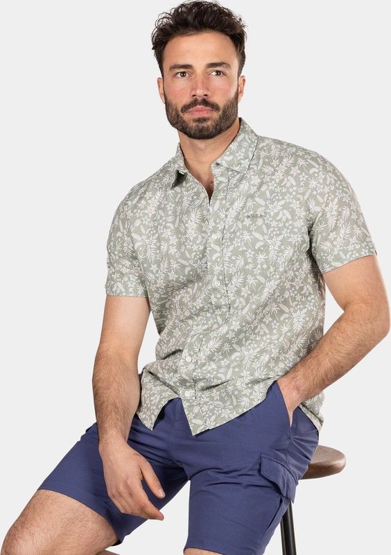 NZA New Zealand - Featherston - Overhemd - Groen - Korte Mouwen