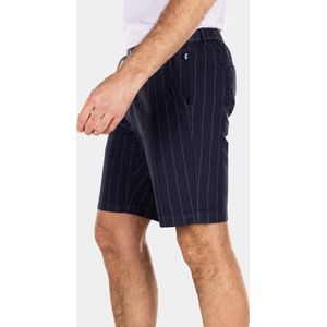 New Zealand - Korte Broek - Donkerblauw Gestreept - Linnen Katoen Mix