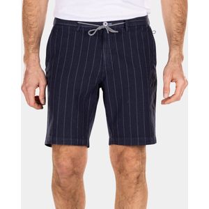 New Zealand - Korte Broek - Donkerblauw Gestreept - 54% Linnen 45% Katoen 1% Elastaan