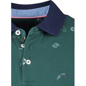 Groen geprint New Zealand Steven polo katoen normale fit
