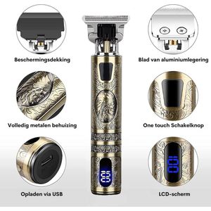 Elektrische Baardtrimmer - Tondeuse - Professionele tondeuse voor heren - Baardtrimmer - Lange Tondeuse - Tondeuse - Oplaadbaar - T-blade-trimmer - Elektrische Baardtrimmer voor Gezinnen