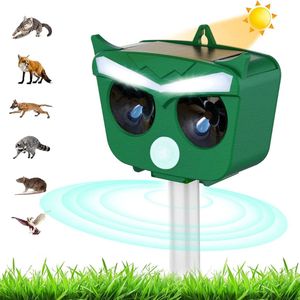 Kattenverjager - Ultrasone Flitser - Dierenverjager op zonne-energie, waterdichte afweer, ultrasone kattenverjager voor tuin, hondenafschrikking, marterverschrikker, met zonne-energie en flits tegen katten