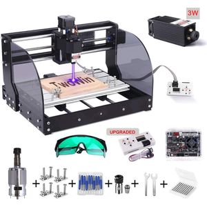 Lasergraveermachine - Graveermachine met 7 W Module, CNC Router Kit GRBL Control 3 Axis DIY Mini Graveermachine voor Hout Plastic PVC PCB Acryl, 300x180x45mm