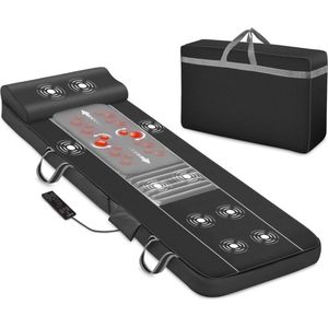 Shiatsu Massagematras - met warmte en 10 motoren, vibrerende massagemat, shiatsu-massagekussen voor bed, dijen en benen