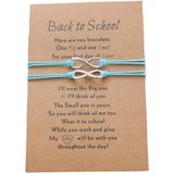 Vriendschapsarmbandjes voor 2 met Oneindigheidsteken - Blauwe Bandjes - Back to School Cadeau - Terug naar School - Pax Amare