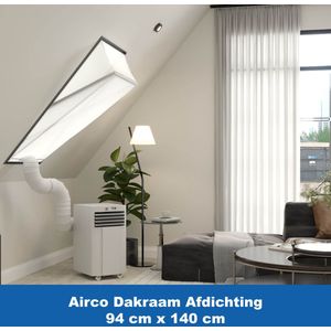 Airco Dakraam Afdichtkit – 94 x 140 cm Geschikt voor Velux: (GGL 408, p08) | Fakro, Optilight: Maatcode 09 | Roto: 09/14 - Airco Slang Afsluiten - Airco Tuimelvenster Oplossing – Airco Raamafdichtingskit – Kylians